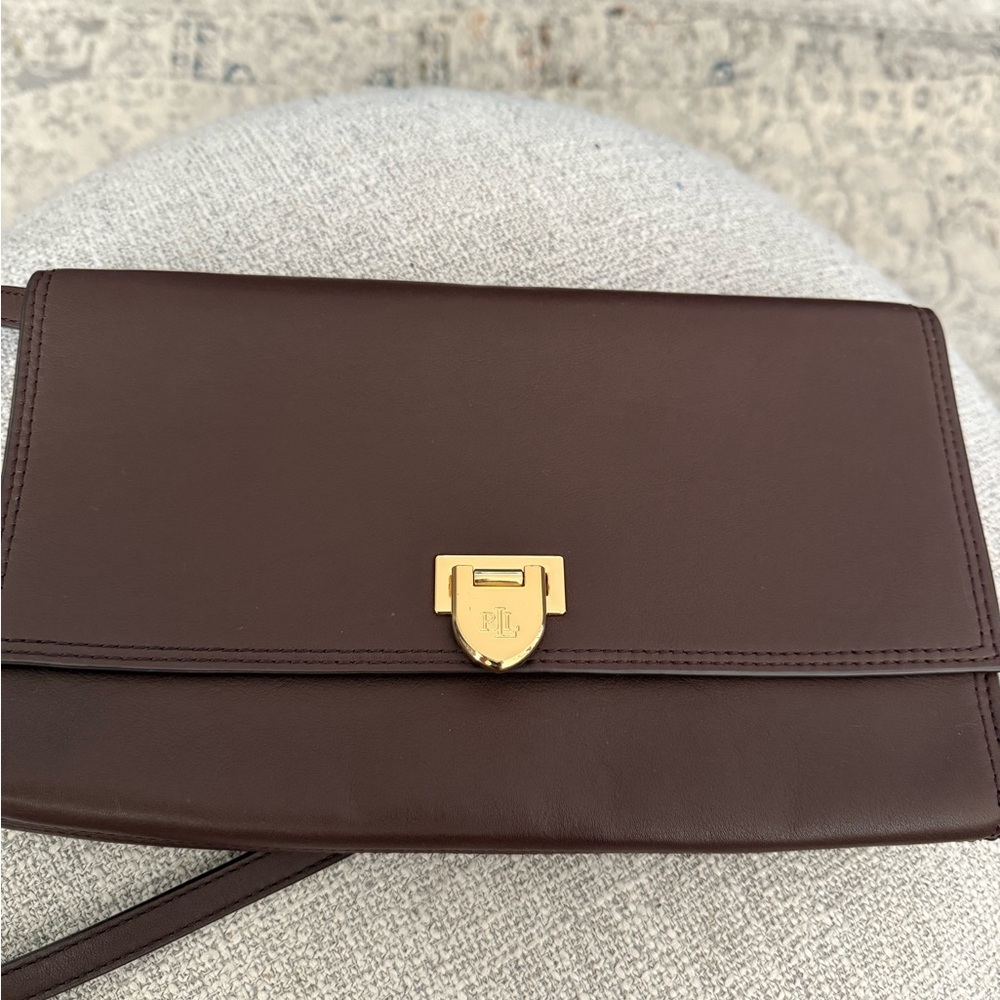 Ralph Lauren Brown Leather Crossbody Bag
